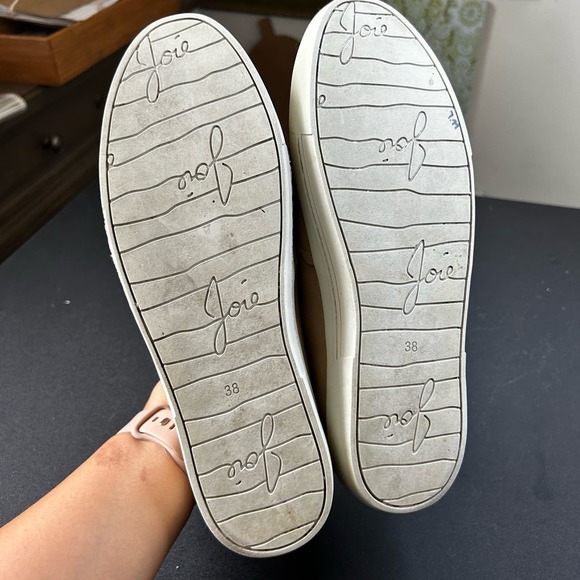 Joie Beige Nude Faux Leather Lace Laser Cut Out Almond Toe Slip On Loafer EUR 38 - Picture 11 of 12